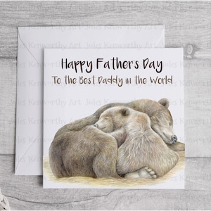 Carte de fête des pères ours personnalisée, carte de fête des pères mignonne, carte de fête des pères personnalisée, carte de fête des pères ours, carte papa ours