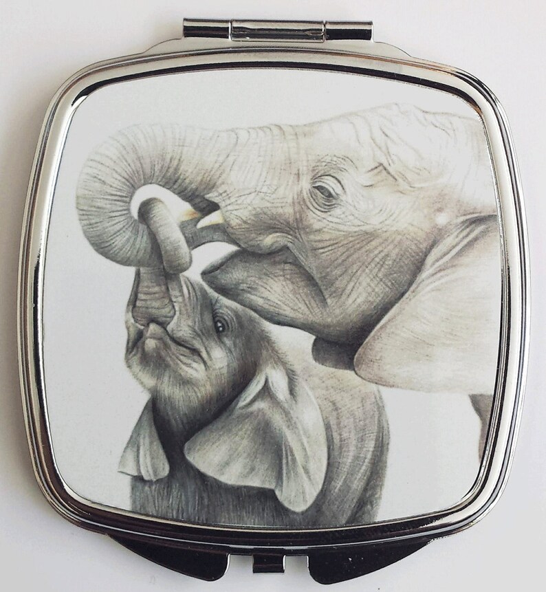 Stunning Elephant Pocket Mirror Love Elephants Elephant Etsy UK