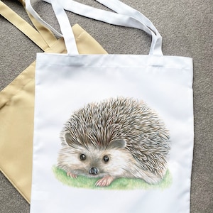 Hedgehog Tote Bag, Personalised Tote Bag,  Soft Tote Bag, Hedgehog Bag, Hedgehog Shopping Bag, Unique Hedgehog Gift