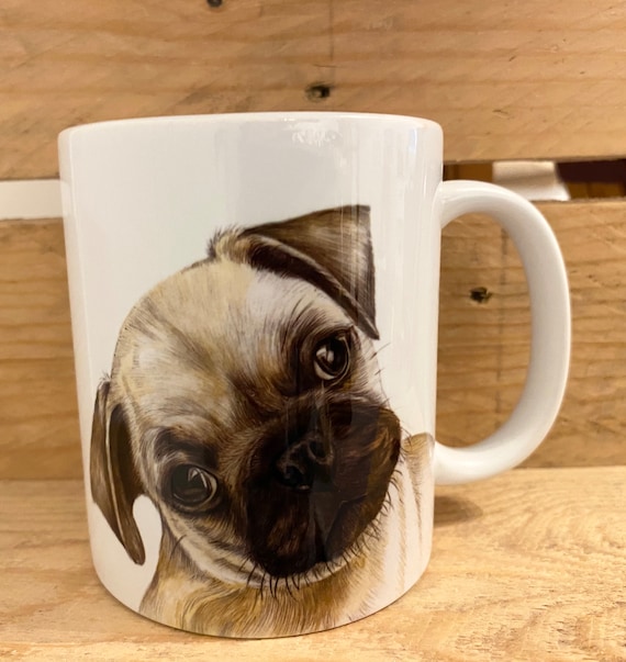 Pug top travel mug