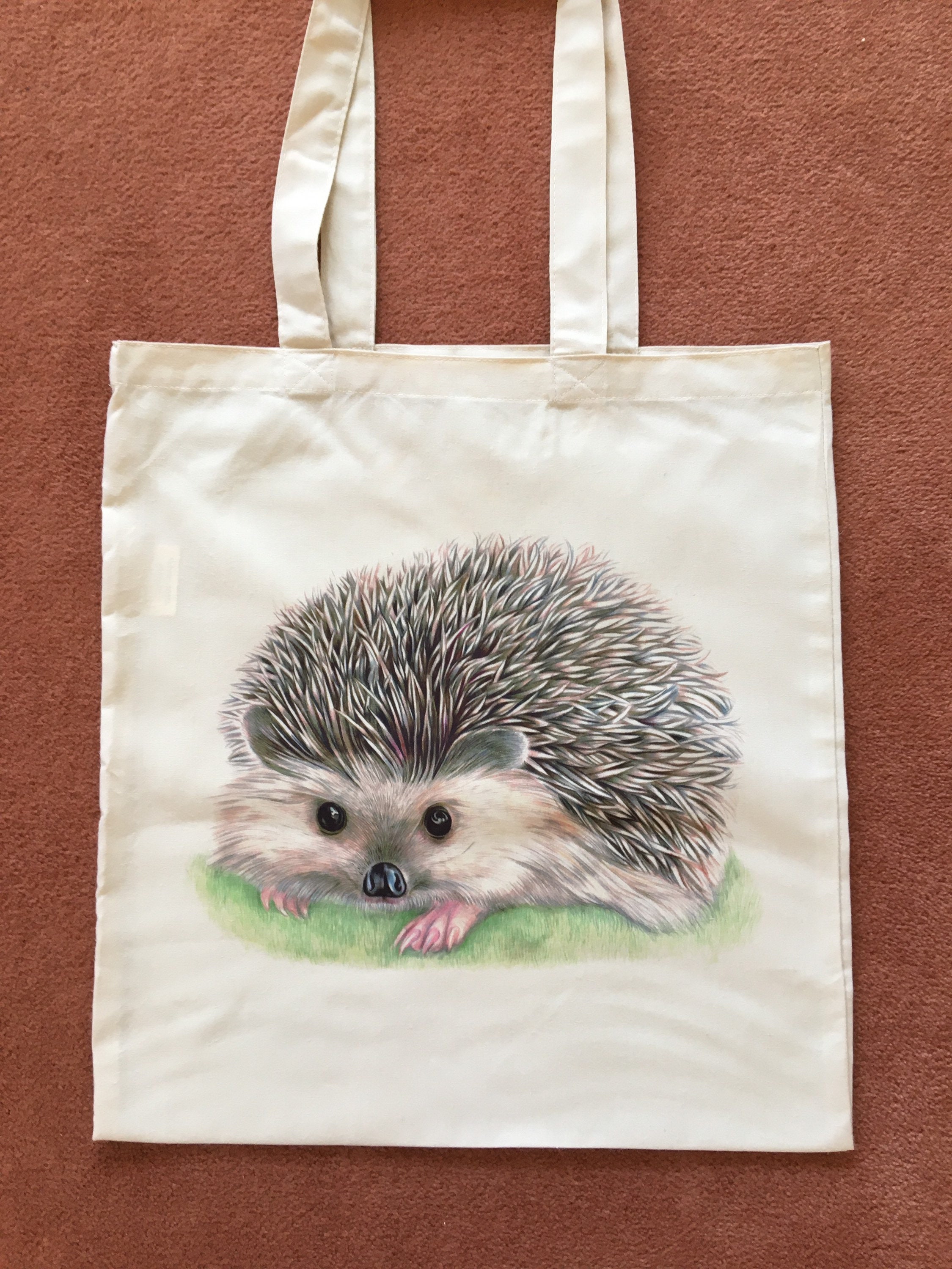 Hedgehog Tote Bag Personalised Tote Bag Soft Tote Bag Etsy UK