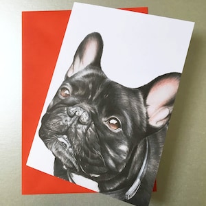 Französische Bulldogge A5 Grußkarte, alles Gute zum Geburtstag Französische Bulldogge Karte, Einzigartige Karte, Schwarze Französische Bulldogge, Frenchie Karte, personalisierte Karte
