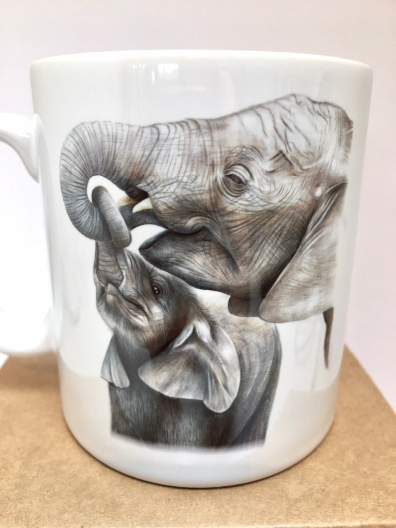 Personalised Elephant Mug Elephant Illustrated Mug Elephant Etsy