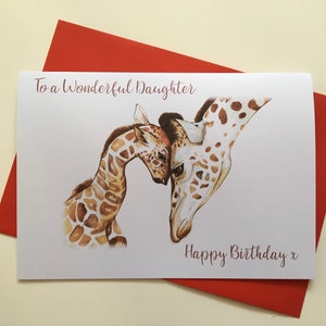 Personalised Happy Birthday Daughter A5 Greetings Card, Giraffe Birthday Card, Birthday Card for Daughter, To a wonderful Daughter Card image 3
