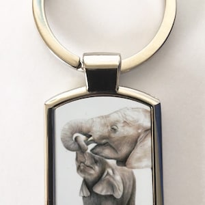 Elefant-Schlüsselring, Elefant-Metall-Schlüsselanhänger mit schwarzer Präsentationsbox, Elefant-Geschenk, Geschenk für Mama, Schlüsselanhänger für Mama Papa, Geschenk zum Muttertag