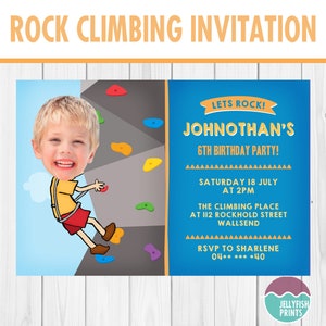 Rock Climbing Birthday Party Invitations for a Jump celebration image 1