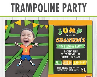 Rockin Jump Party Invitations - Customisable birthday invites