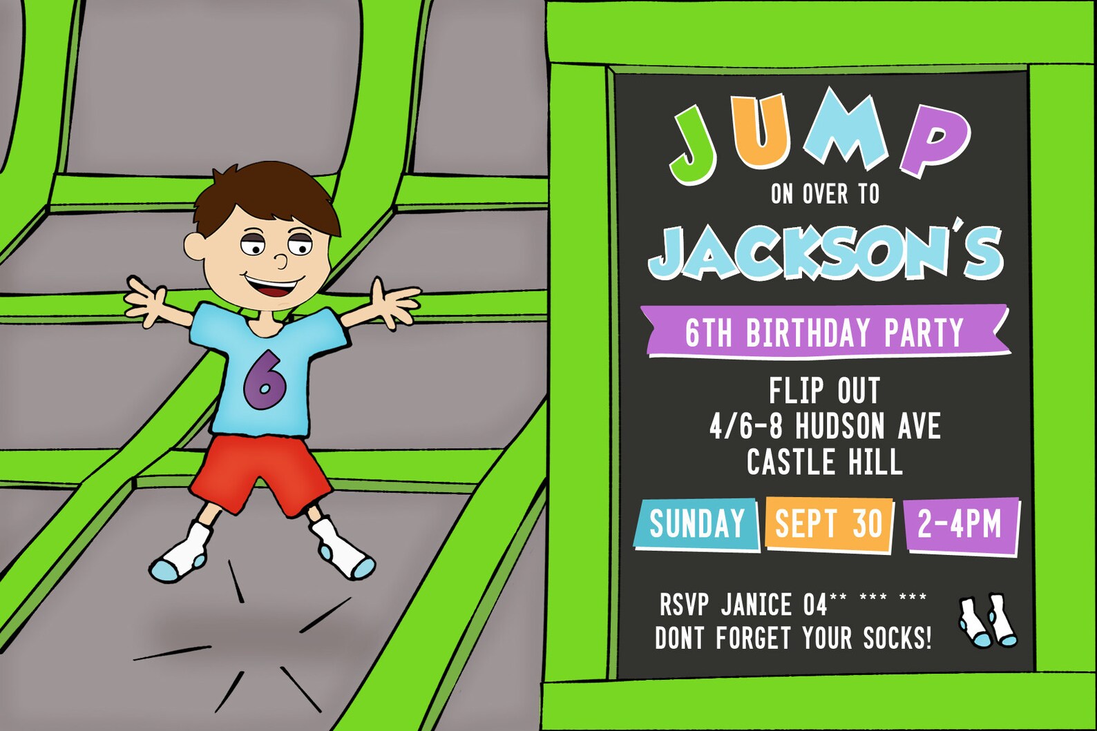 Rockin Jump Party Invitations Customisable Birthday Invites - Etsy