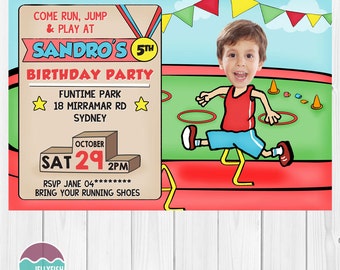 Boys Athletics Printable Birthday Invitation