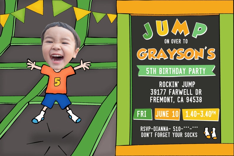 Rockin Jump Party Invitations Customisable Birthday Invites - Etsy