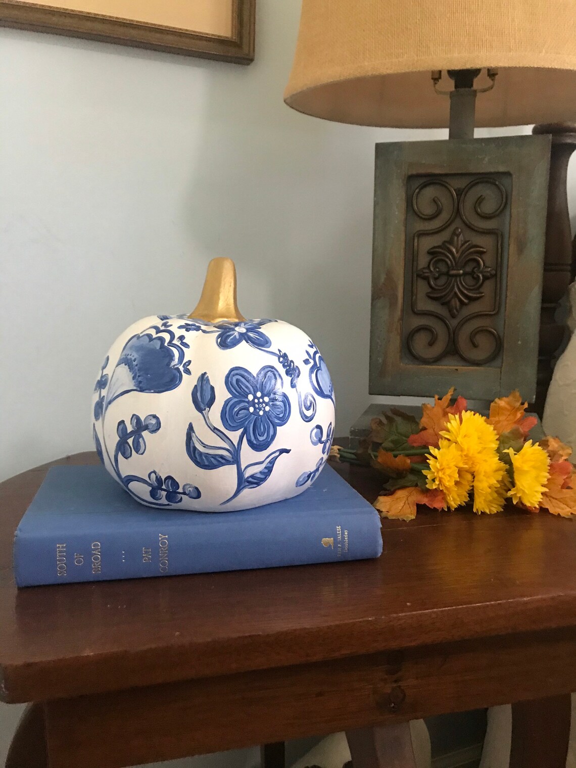 Blue and White Ceramic Pumpkin - Etsy