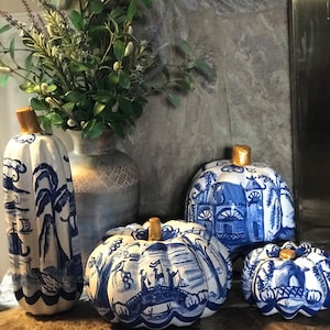 Chinoiserie Paper Mache Pumpkin in Four Sizes