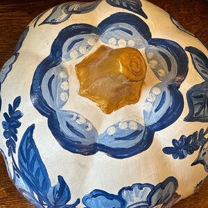 Blue and White Ceramic Pumpkin - Etsy