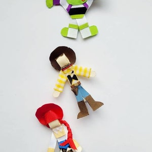 Toy story style Buzz lightyear, woody, Jessie character hair clip set. image 2