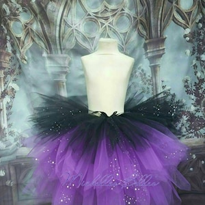 Black and Purple premium sparkly Halloween tutu skirt girls adults.