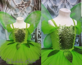 Tinkerbell leaf style tutu dress