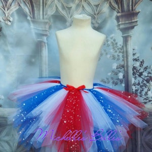 Red White and Blue premium sparkly tutu skirt union jack kings Coronation