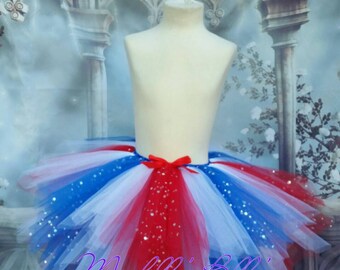 Red White and Blue premium sparkly tutu skirt union jack kings Coronation
