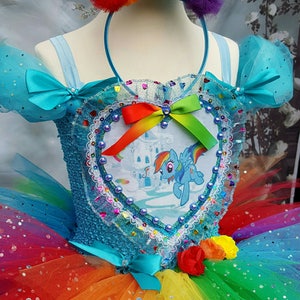 My Little Pony Rainbow Dash Style Tutu Dress - Etsy