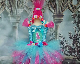 thumbnail image 2 of GIRLS POPPY TROLLS World Tour Movie 2 Kids Book Week Fancy Dress Costume Outfit £9.99 - UK 2 of 13
