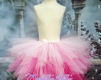 Pink sparkly princess tutu skirt ombre pink girls adults matching daughter