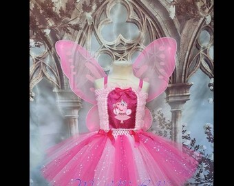 Peppa pig tutu dress with wings