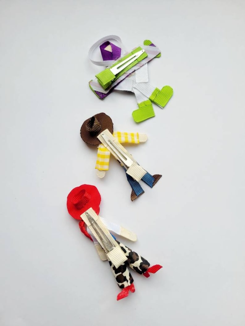 Toy story style Buzz lightyear, woody, Jessie character hair clip set. image 3