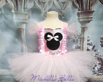 Robe tutu rose scintillante façon Minnie mouse