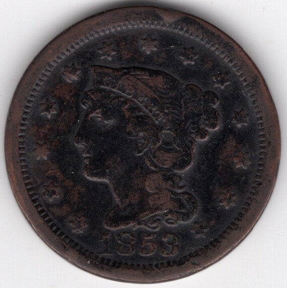 1853 Copper Large US Cent L53 -  Canada