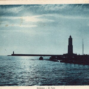 Bivorno, Italie vintage, carte postale estampillée