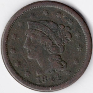 1844 copper Large US Cent (L44)