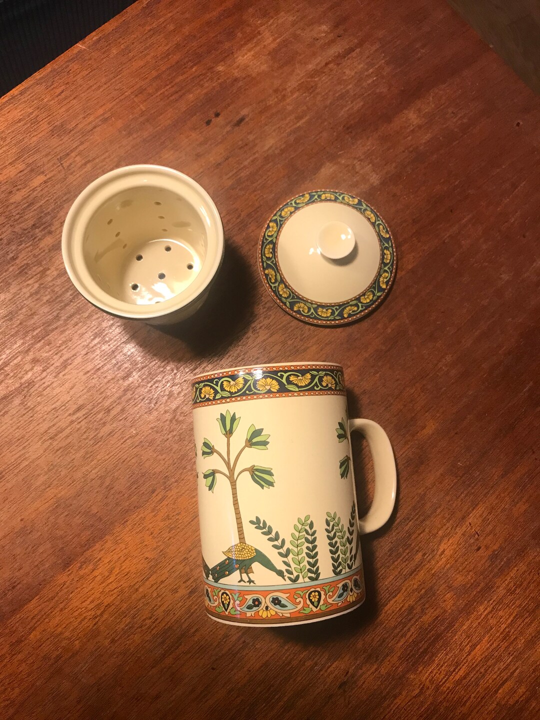 Decorative Ceramic Tea Cup With Strainer Etsy