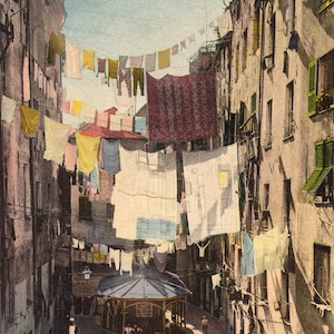 Genova Italie vintage, carte postale estampillée