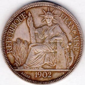 1902 French Indo-China Silver Trade Dollar (FTD02)