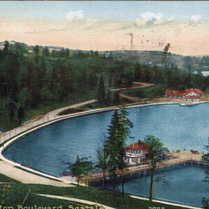 Seattle vintage, carte postale estampillée