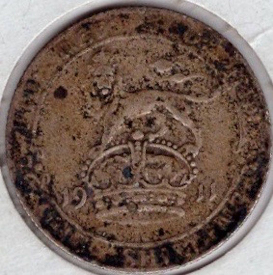 1911年 ジョージ5世 1シリング銀貨 (UK5) - Etsy 日本