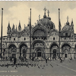 Venise St. Marco Church vintage n/b carte postale
