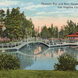 Lincoln Park, Los Angeles vintage, carte postale estampillée