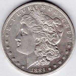 1884-S Morgan Silver Dollar M84S image 1