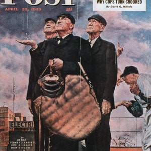 tre cartoline raffiguranti illustrazioni di Norman Rockwell