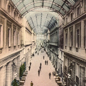 Genova Mazzini Gallery vintage, carte postale estampillée