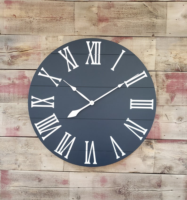farmhouse living oversized clockclock wall navy clock farmhouse living oversized clockclock wall navy clock