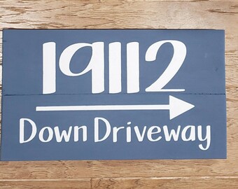 Hanging Address Sign, Arrow Address Sign, House Address Sign, Rustic House Numbers