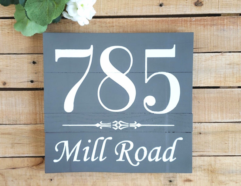 Street Name House Numbers Sign STREET ADDRESS SIGN Porch Decor Housewarming,Home Address Farmhouse Rustic Painted Wood Address Plaque