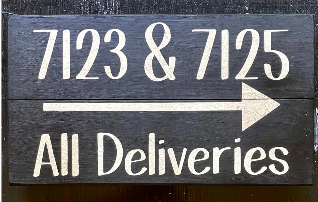 Multiple Address Sign, Pointing Address Sign, Arrow Sign With More Than One Address, Hanging