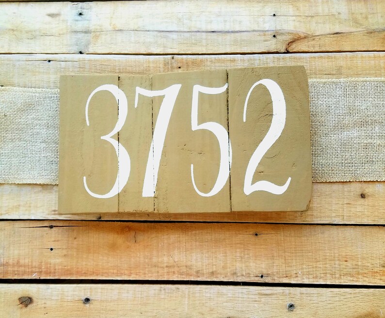 WOOD ADDRESS PLAQUE House Number Painted Horizontal Hanging Etsy