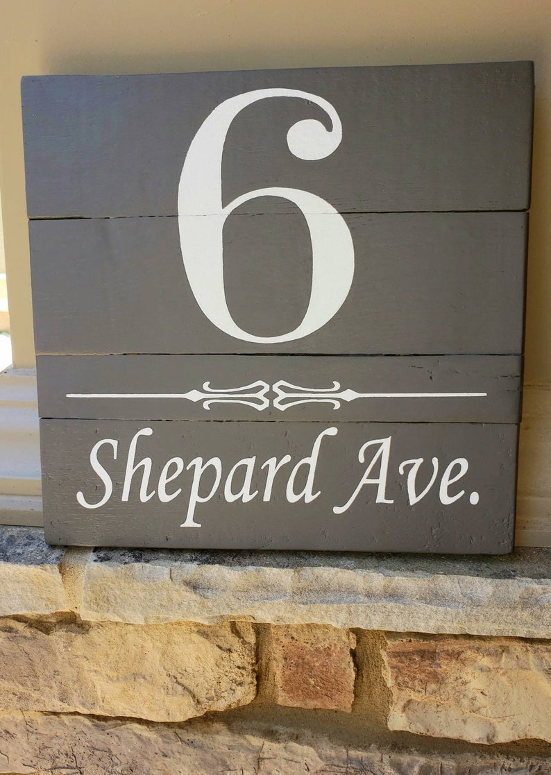 Street Name House Numbers Sign STREET ADDRESS SIGN Porch Decor Housewarming,Home Address Farmhouse Rustic Painted Wood Address Plaque