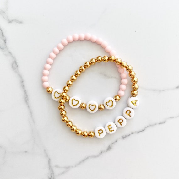 Gold Ball Multi Letter Bracelet — Something Jade