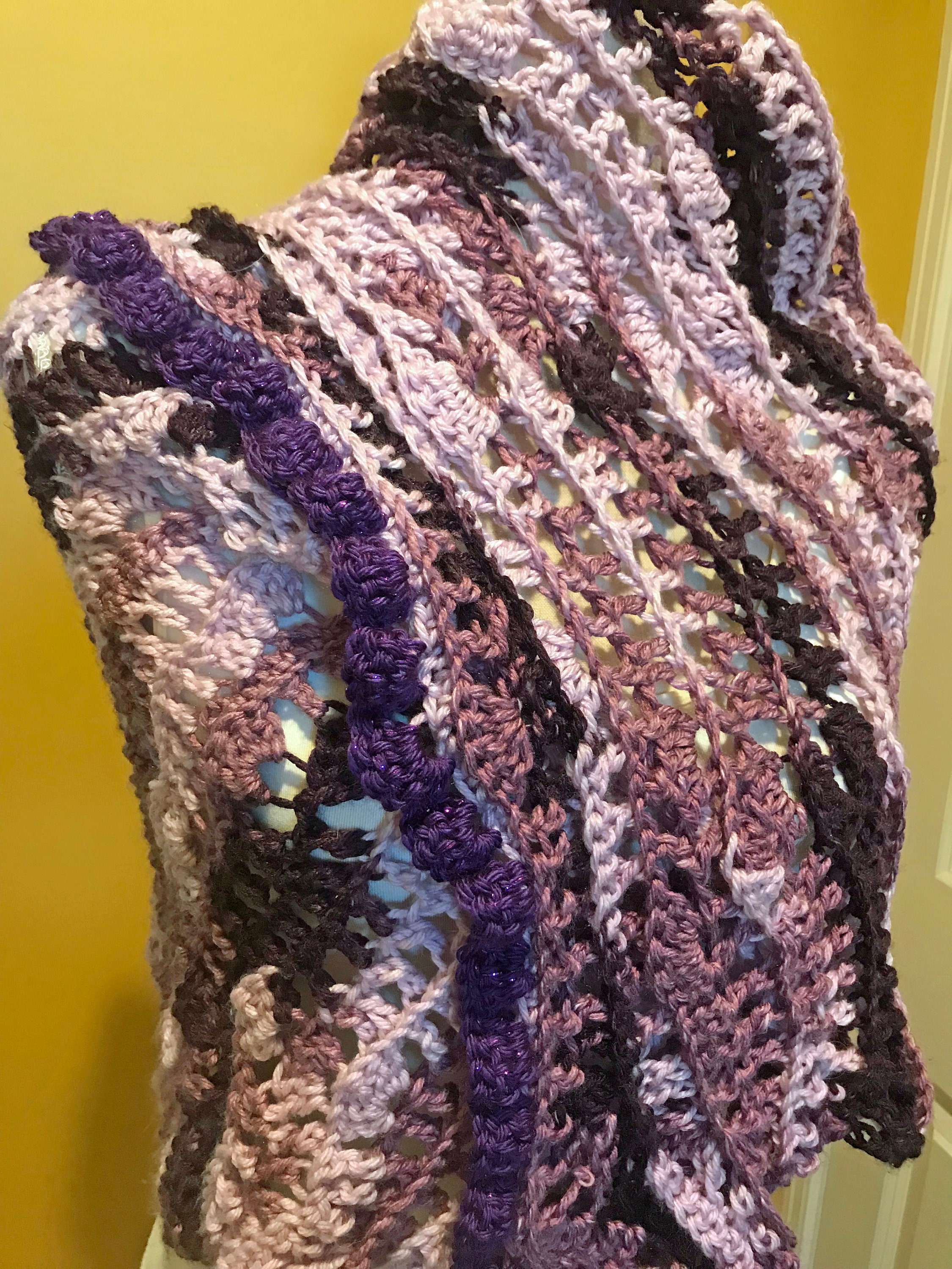Hand Printed Shawl - purple main image 0