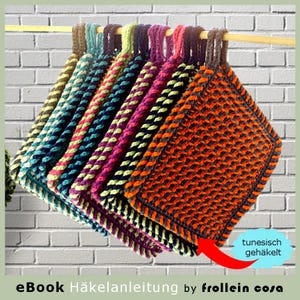 Virkat mönster i "tunisisk" stil i grytlapp